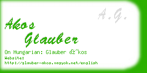 akos glauber business card